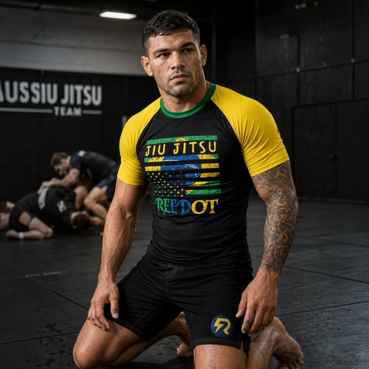 Vintage Brazilian Jiu Jitsu Rash Guard Adult Kids Combat Training T-Shirt Summer Breathable Quick-drying Fitness Workout Top
