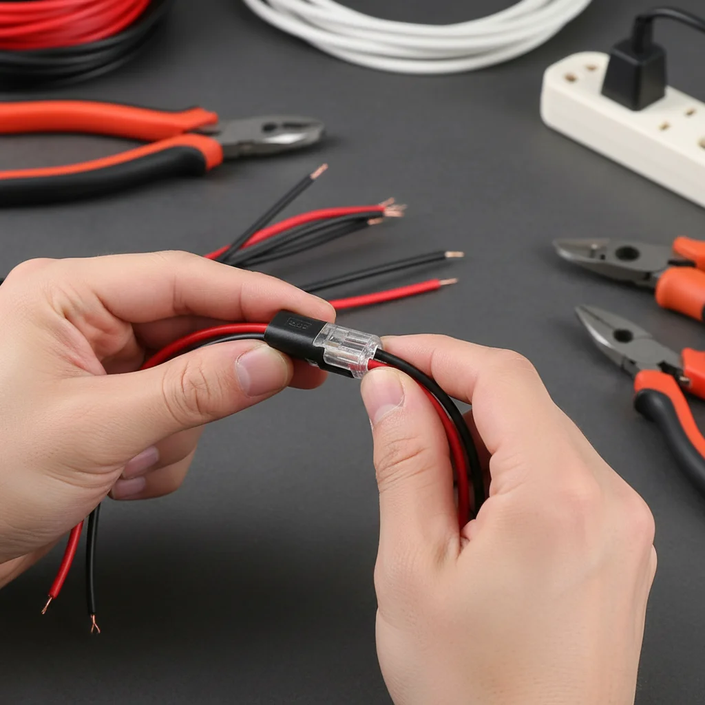 New 18~22AWG Wire Splitter Connector 2P Pluggable Crimp Terminals Electrical Cable Junction Box
