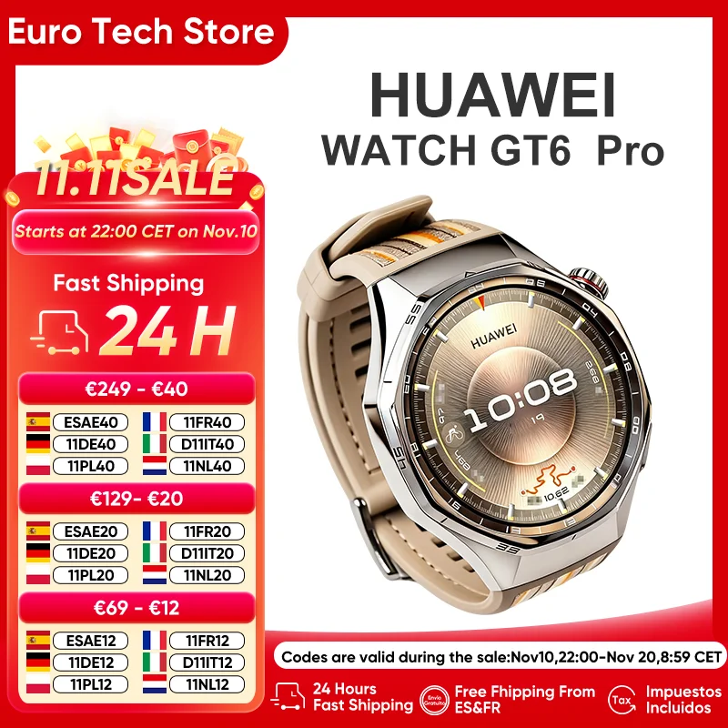 HUAWEI Watch GT 6 Pro 46mm GPS Smartwatch 1.47 ''écran tactile AMOLED, jusqu'à 21 jours d'autonomie, niveau professionnel de cyclisme, NFC,