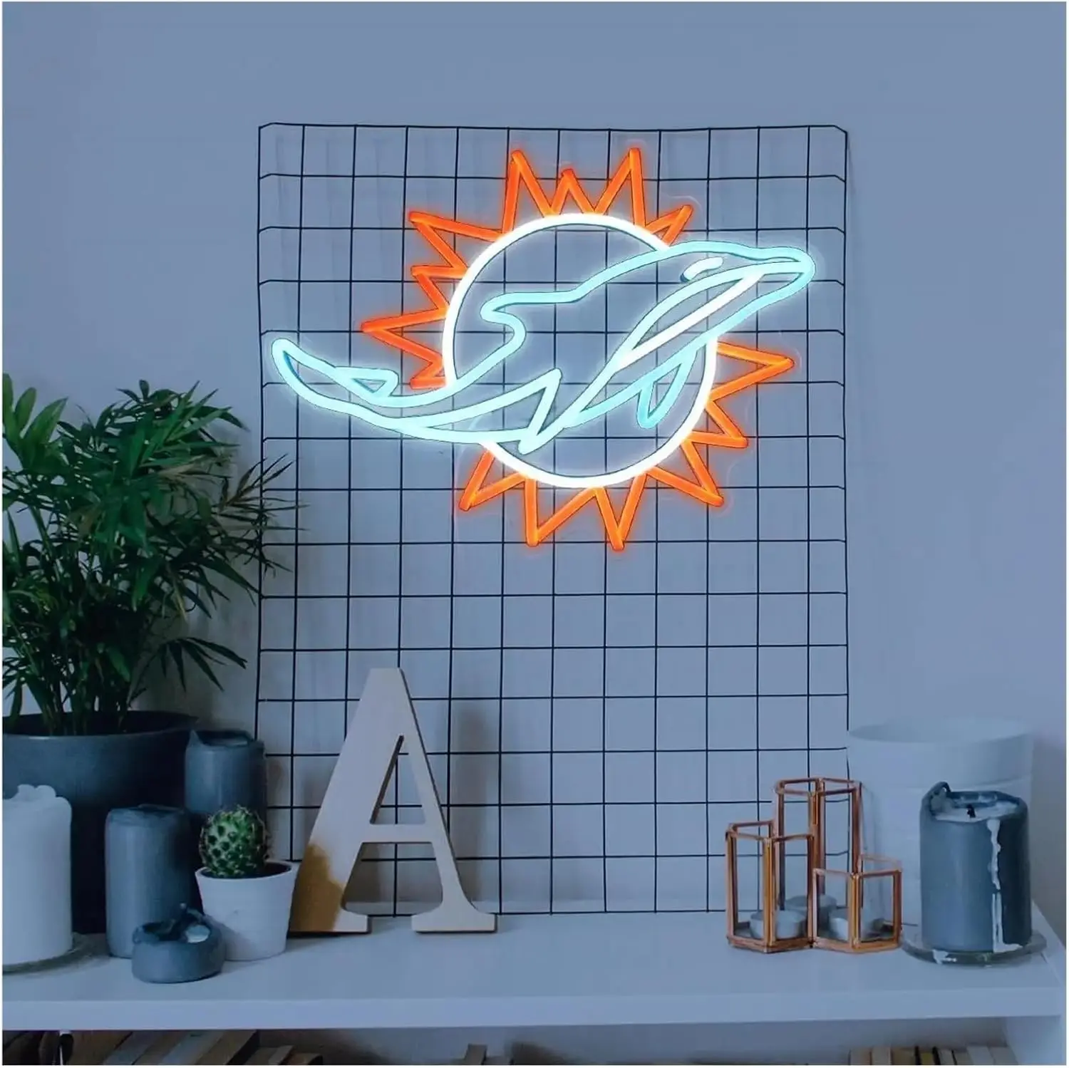 ปลาโลมาป้ายนีออน USB หรี่แสงได้ Ultra Bright LED Neon Light Sign สําหรับห้องนอน Bar Club Party Room ตกแต่ง Light Up Sign