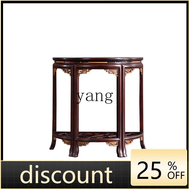 LH Dalbergia porch table Chinese semi-round table corner rack