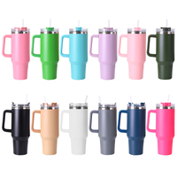 40oz Straw Insulated Tumbler with Handle Vacuum Insulated Cup Stainless Steel Double-Layer Insulated Cup for Cold Hot Beverages