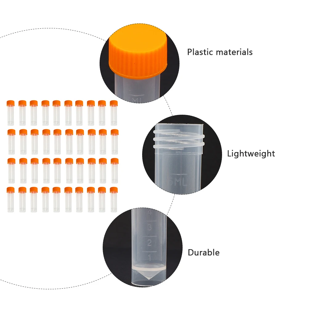 

81 Pcs Sampling Tube Experiment Supplies Test Tubes Experimental Plastic Freezing with Lids