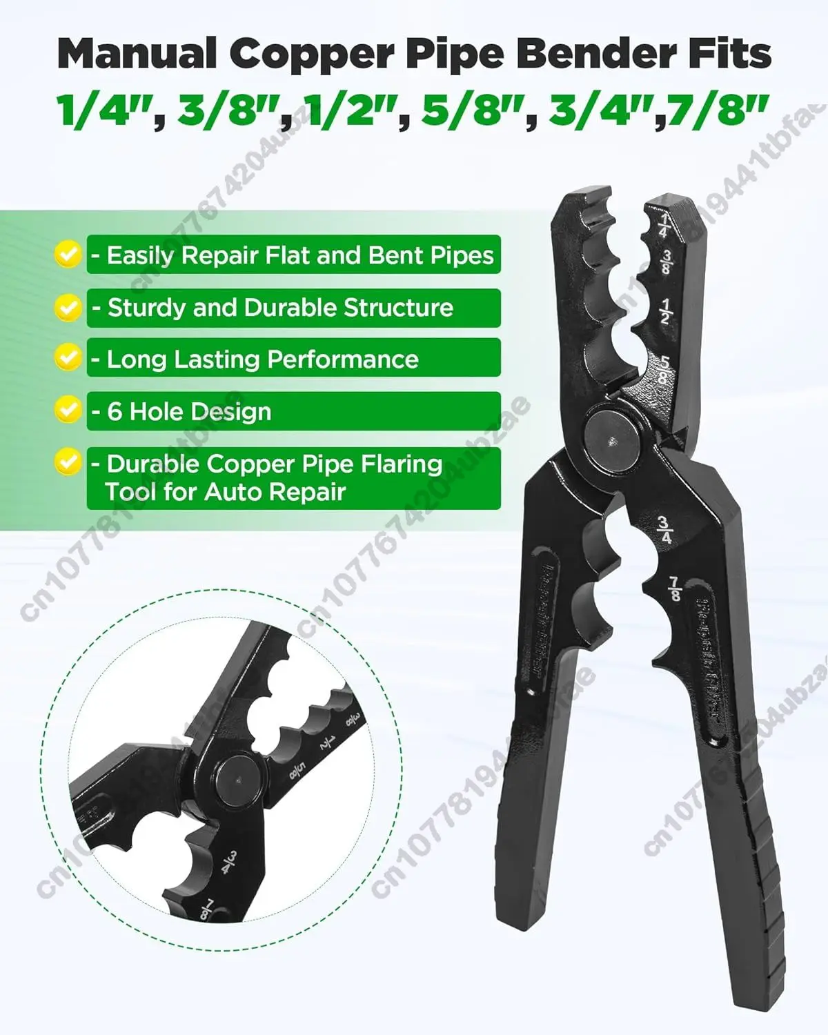 6 sizes of copper tubes round tubes flat tubes refrigeration machine maintenance tools airconditioning copper tube repair pliers