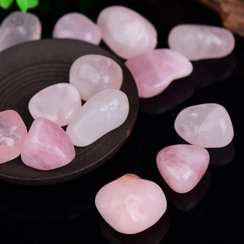 

500g Natural Polished Rose Quartz Crystal Tumbled Gravel Stone Tumbled Healing Crystal Stones for DIY Crafts Gift