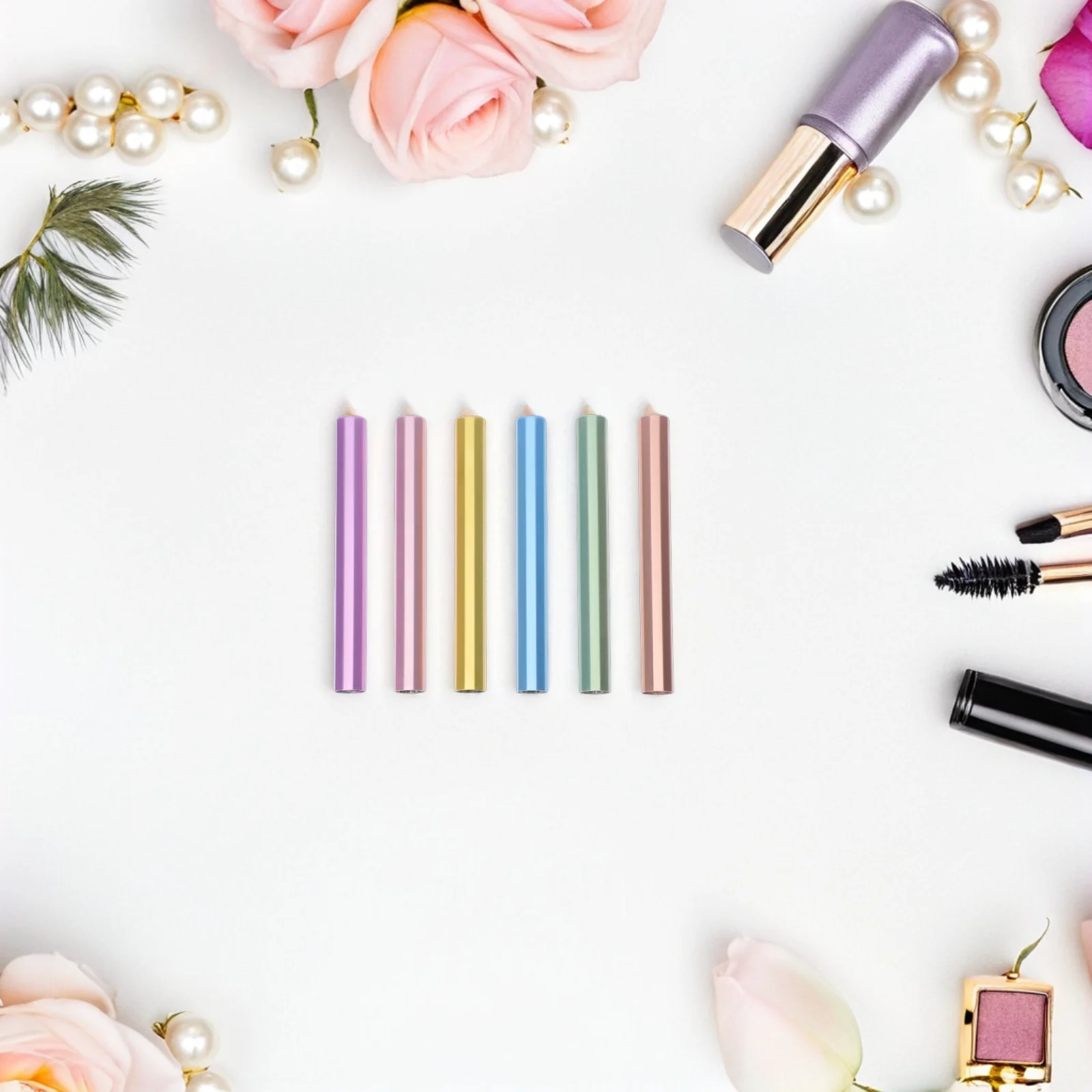 

6pcs Manicure Metal Nail Brush Cover Opaque Lightproof Protective Point Light-Proof Pen Caps Pen Accessories Zinc Alloy