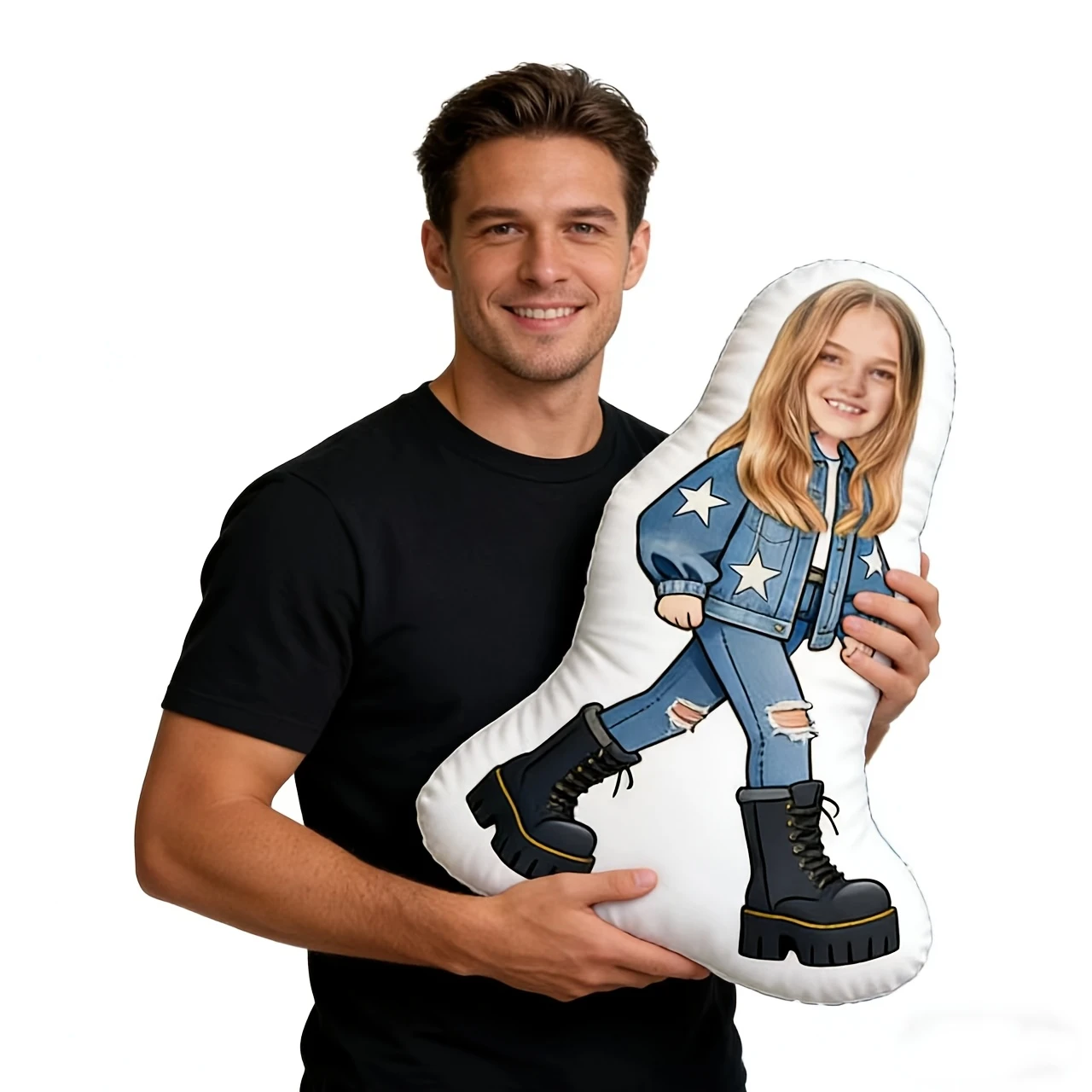 Customized Photo Pillows - Personalized Denim Throw Pillows - The Perfect Gift for Valentine'S Day, Birthdays for Parents, Teach