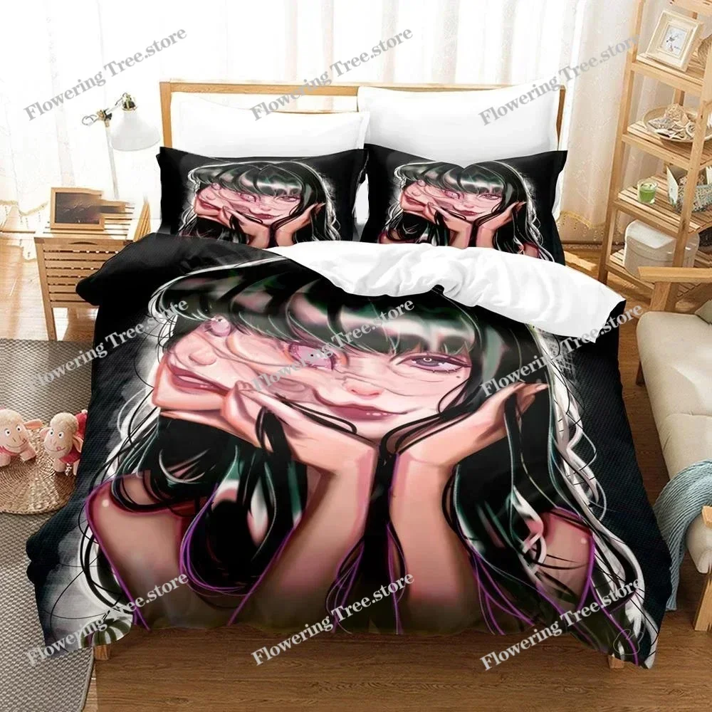 3D Printed Junji Ito Manga Bedding Set Boys Girls Twin Queen Size Duvet Cover Pillowcase Bed Kids Adult Home Textileextile029963