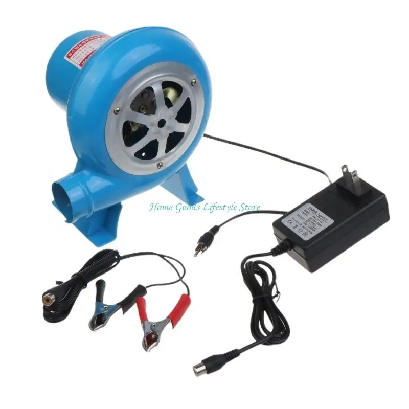 

E74E 12V BBQ Fan Fires Starter Barbecue Grilling Air Blower Cooking Fan Barbecue Blower with 100-240V Adjutable Speed Adapter