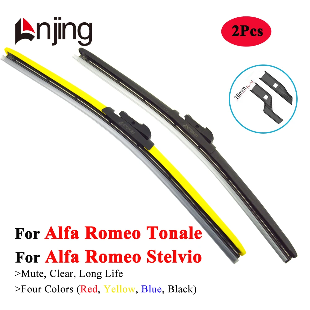 LNJING Colorful Wiper Blades For Alfa Romeo Stelvio 949 Tonale 965 2016 2017 2018 2019 2020 2021 2022 2023 2024 Car Accessories