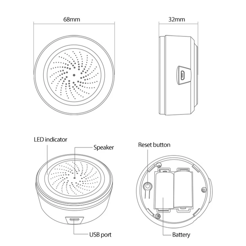 1 PCS Tuya Zigbee Smart Sound And Light Siren Sensor Smart Life Home Security System Tuya Gateway Hub Siren Alarm For Tuya