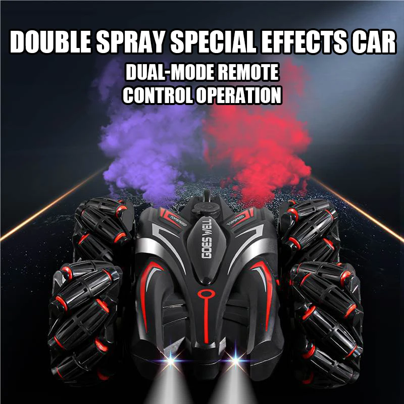 Double Sided Stunt Spray Drift Remote Control Car Toy Dual-Mode RC Vehicle With Lights Special Effects Car Toys Birthday Gift