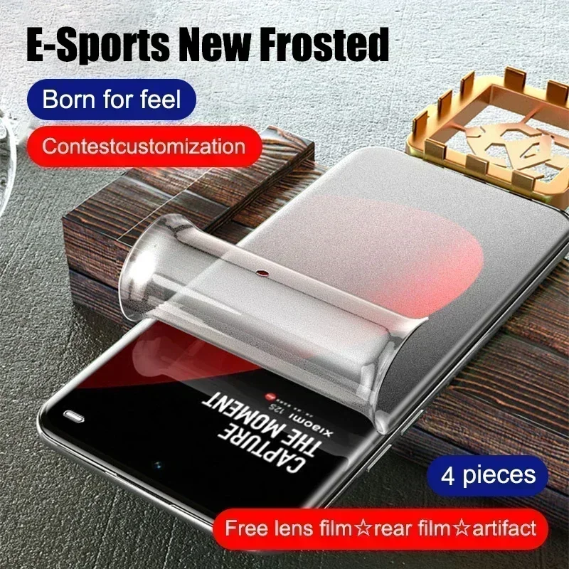 4pcs กลับ Matte Hydrogel ฟิล์มสําหรับ Xiaomi Poco F5 F4 F3 X3 X4 GT X5 Pro คลุมทั้งหมดป้องกันหน้าจอสําหรับ Poco F2 f1 M3 M4 Pro ฟิล์ม