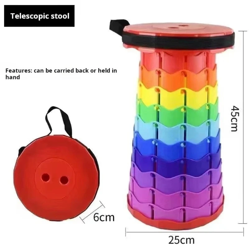 Klapphocker für den Außenbereich, tragbar, für Reisen, verstellbar, einziehbar, verstellbare Zugbank, Camping, Angeln, mehrere Szenen geeignet