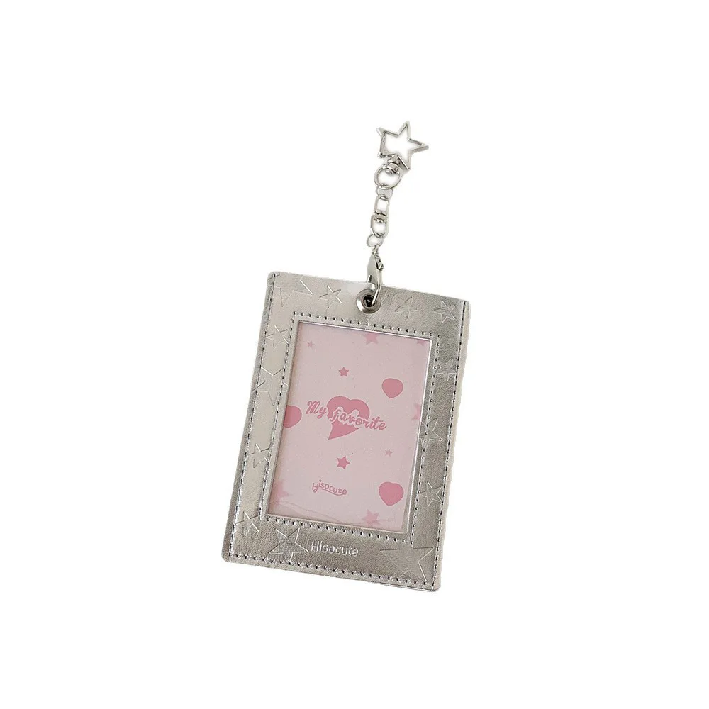 حامل بطاقات من جلد البولي يوريثان، حامل بطاقات صور نابضة بالحياة، حامل بطاقات 3 بوصة، خفيف الوزن لراكبي سلسلة المفاتيح