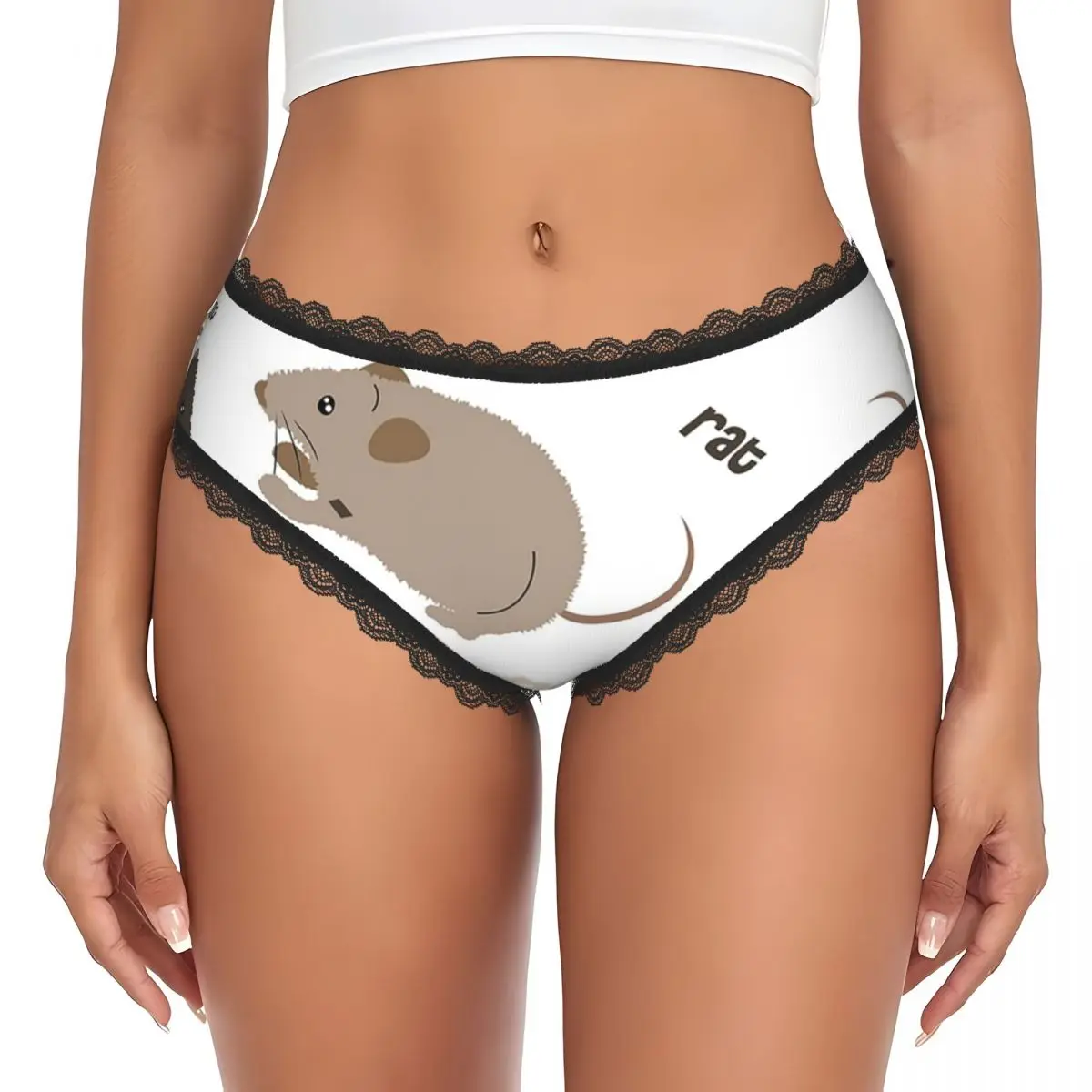 Custom Rat Pattern Panties Briefs Women's Comfort Briefs Underwear Breathable Female Underpants