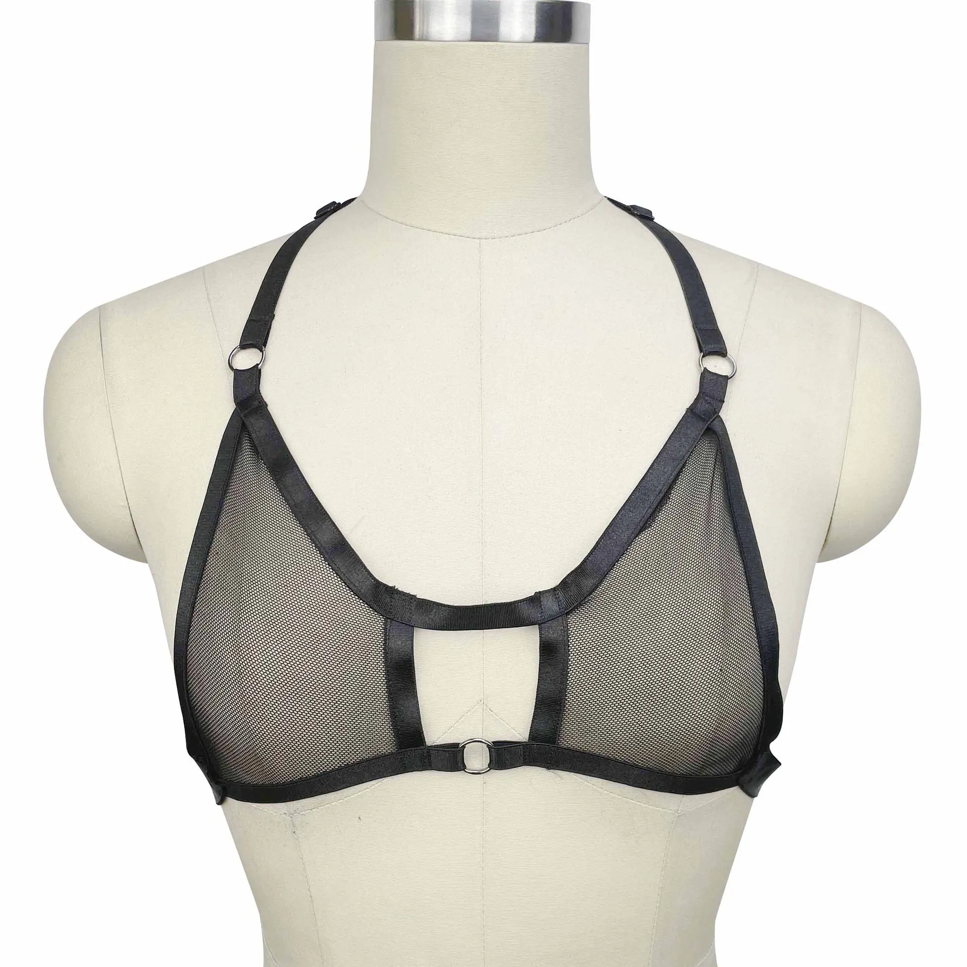 

Body Harness Belt Rave Black Body Cage Goth Crop Top Harness Bra Body Harness Goth Open Chest Cage Bra Women Sexy Bonbage