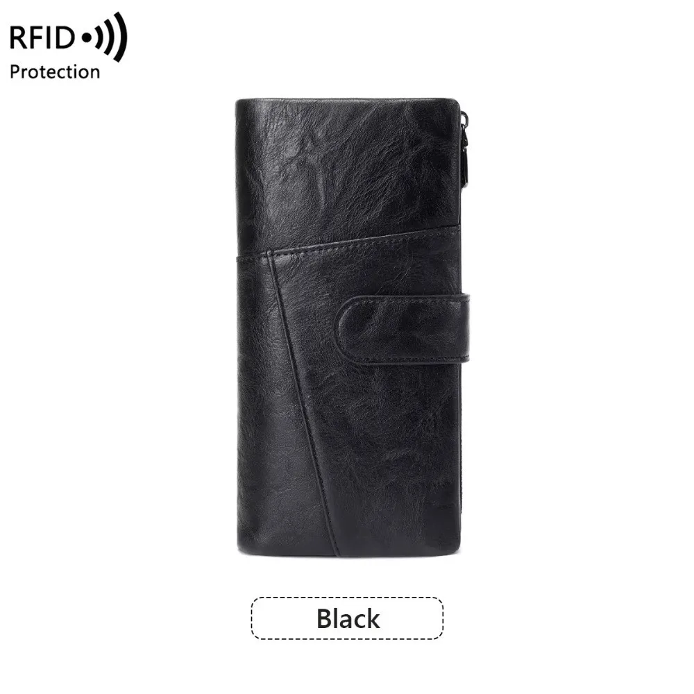 Fashion RFID Anti-Theft Women's Wallet Large Capacity Double Zipper Credit Card Holder Credit Card Slots Tri-fold Wallet Travel