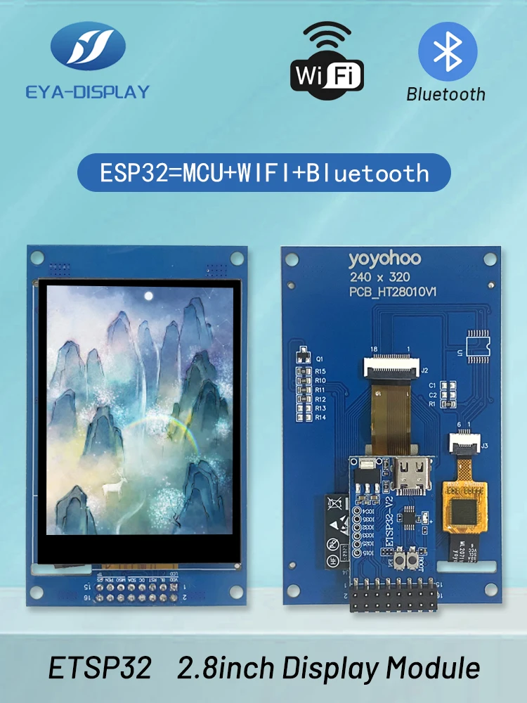 ESP32 2.8-inch wide-angle LVGL WIFI&Bluetooth development board 240 * 320 intelligent display screen 2.8-inch LCD IPS module wit