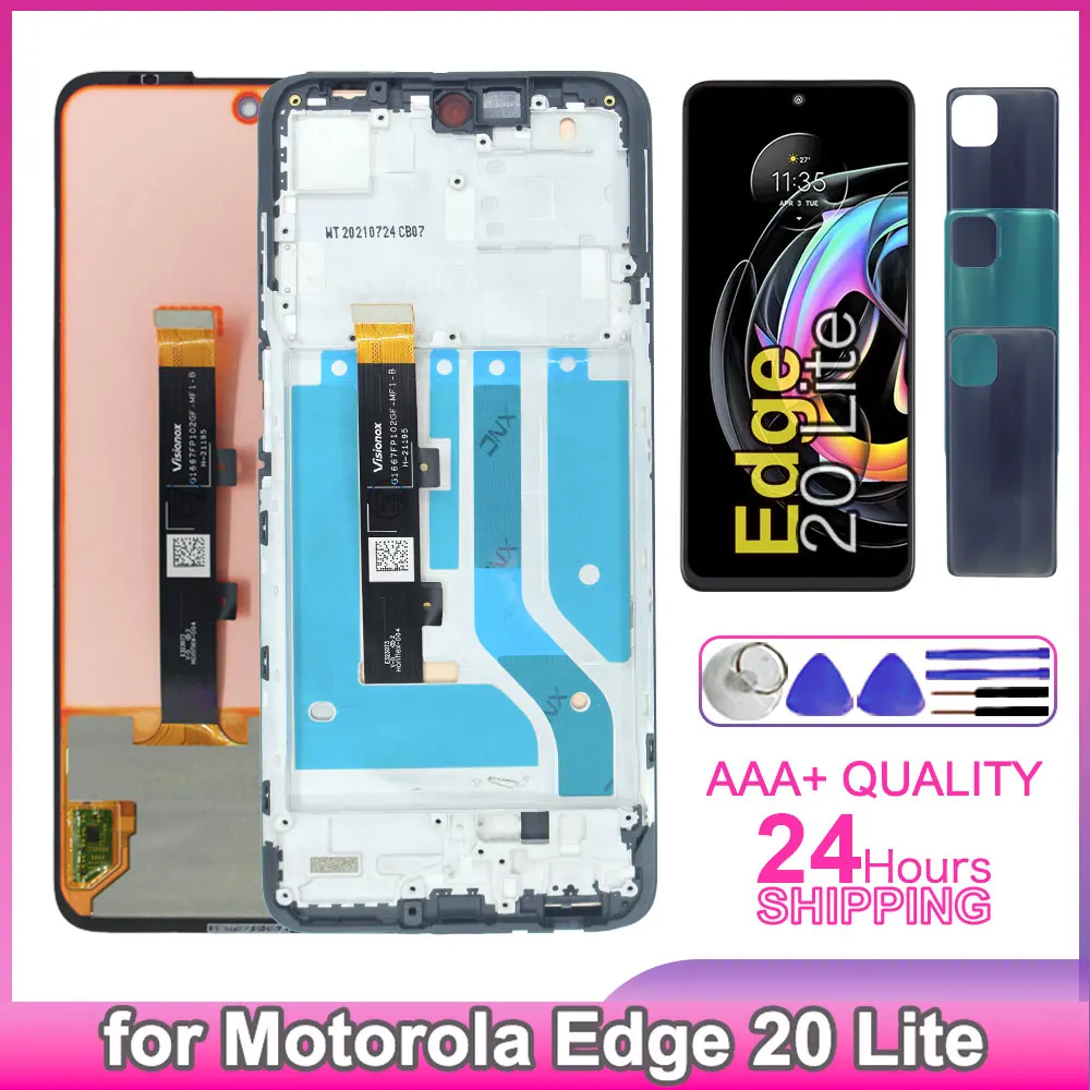 6.7 "display de alta qualidade para motorola moto edge 20 lite display lcd XT2139-1 tela toque digitador assembléia com quadro