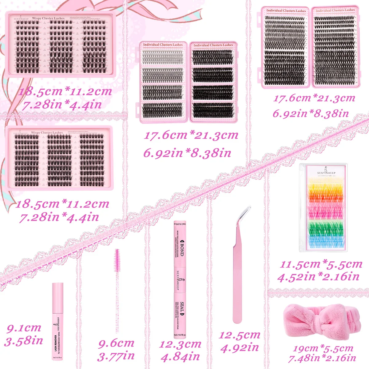 لتقوم بها بنفسك مجموعات الرموش عدة أنماط مختلطة رمش تمديد مجموعة كاملة رموش فردية مع لاش السندات وختم الملقط أداة ماكياج