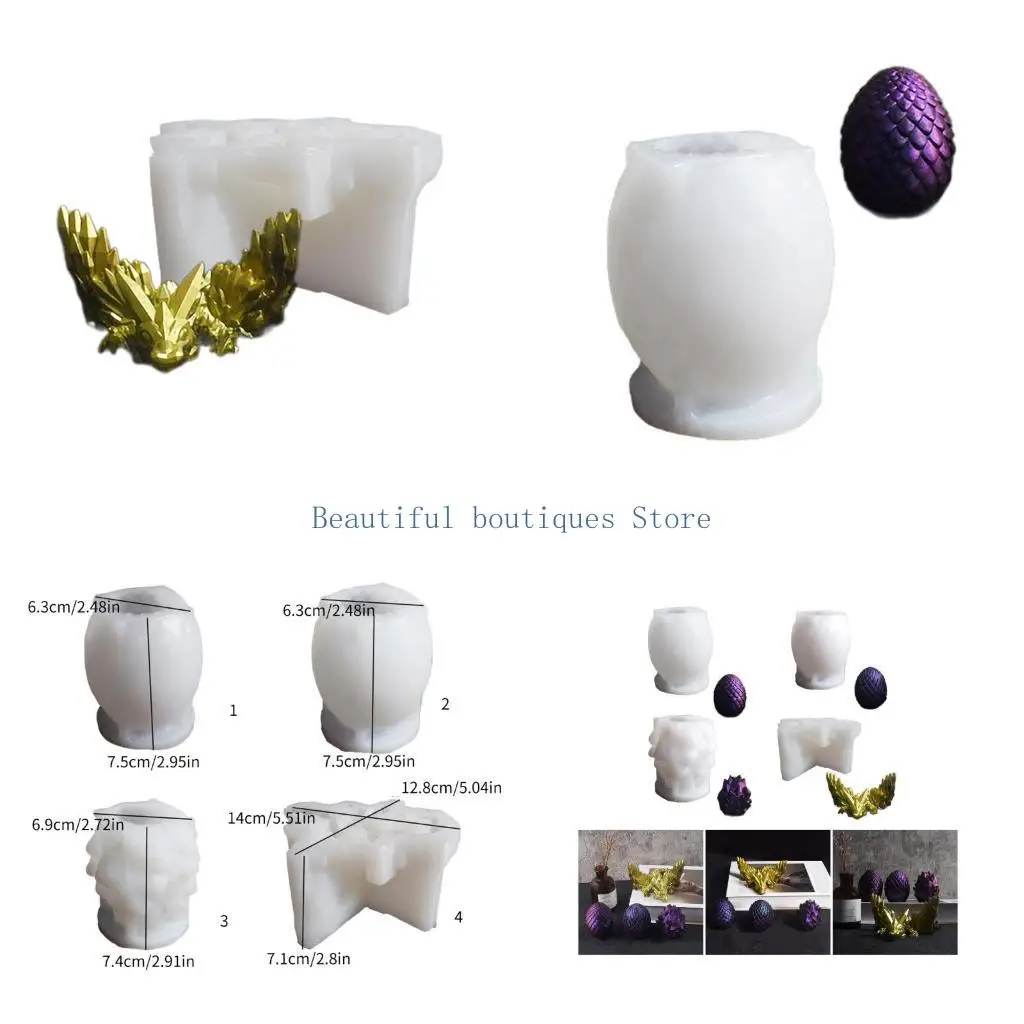 

U4LF Chinese Dragon Candle Mold Epoxy Resin Molds Aromatherapy Mold Animal Decorations Mould Gifts for Craft Enthusiasts