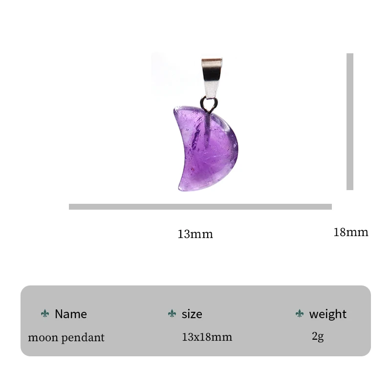 30pcs Moon Natural Stone Pendant Healing Reiki Beads Charms for Jewelry Making Gift Wholesale