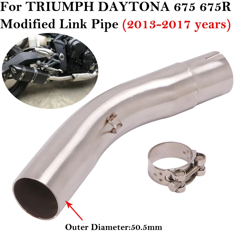 

Slip On For TRIUMPH DAYTONA 675 675R 2013 - 2017 Motorcycle Exhaust Escape Systems Modify Mid Link Pipe Connection 51mm Muffler