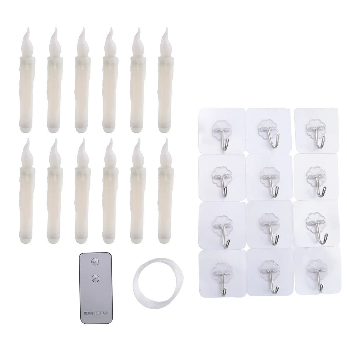 Halloween Floating Candles with Remote Control LED Flameless Candles Hanging Flameless Candlesticks LED Taper Candles