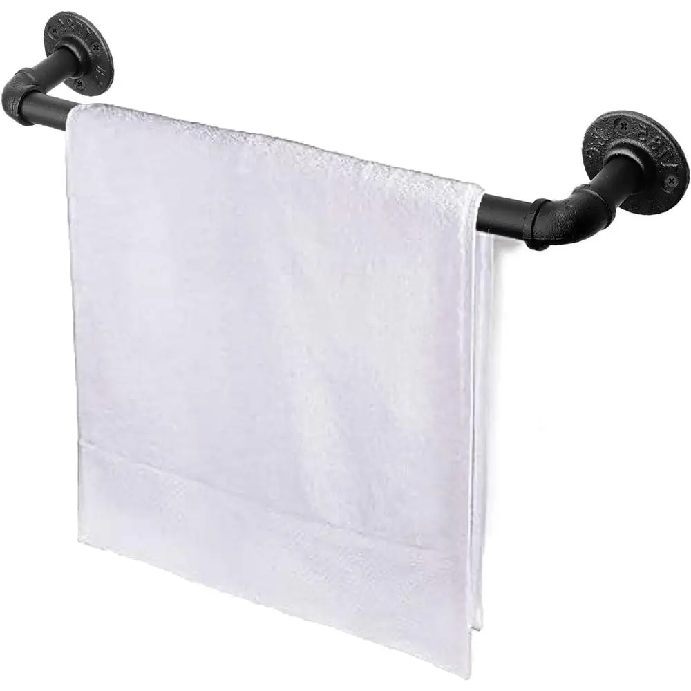 

Rustic Heavy-Duty 18-Inch Wall-Mounted Towel Rack for Bathroom, Black