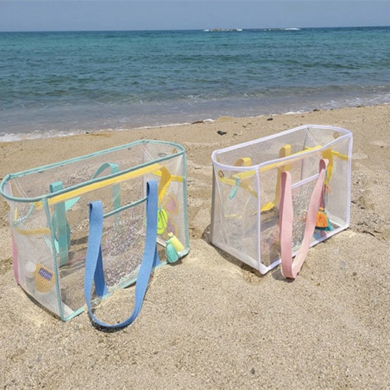 Children Sand Away Protable Transparent Bag Kids Toys Storage Bags Swimming Large Beach Bag for Towels Women Cosmetic Makeup Bag