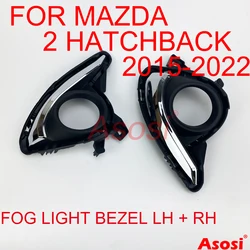 Pair Of Bumper Fog Lights Bezel Frame Trim Cover For Mazda 2 Demio Hatchback 2015-2022 Left + Right Side