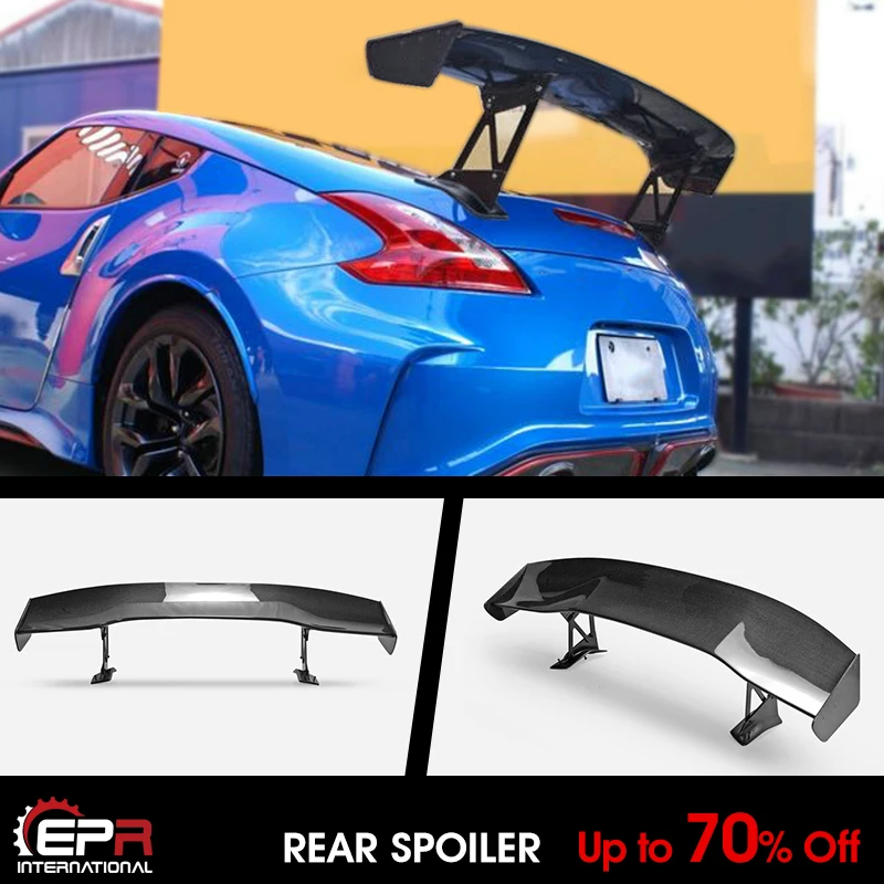 For Nissan Fairlady Z Z34 370Z VTX2 Style Carbon Glossy Finished Black Rear Trunk GT Sport Wing Spoiler Car Accessories Aero Kit