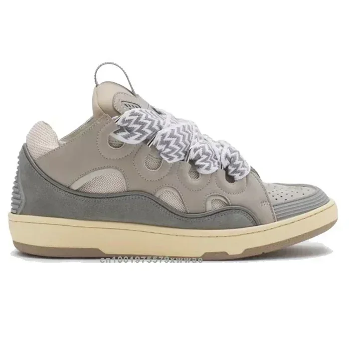 Heren Dames Chunky Lace-Up Skate Sneakers, Casual schoenen met dikke zool, Gevlochten veters Modieuze sneakers voor dagelijks gebruik, Streetwear