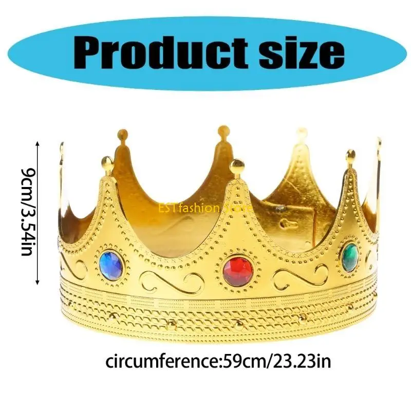 Y5GC King Crown Golden Princed Crown Birthday Crown Crown pour Halloween Photo Accessoires