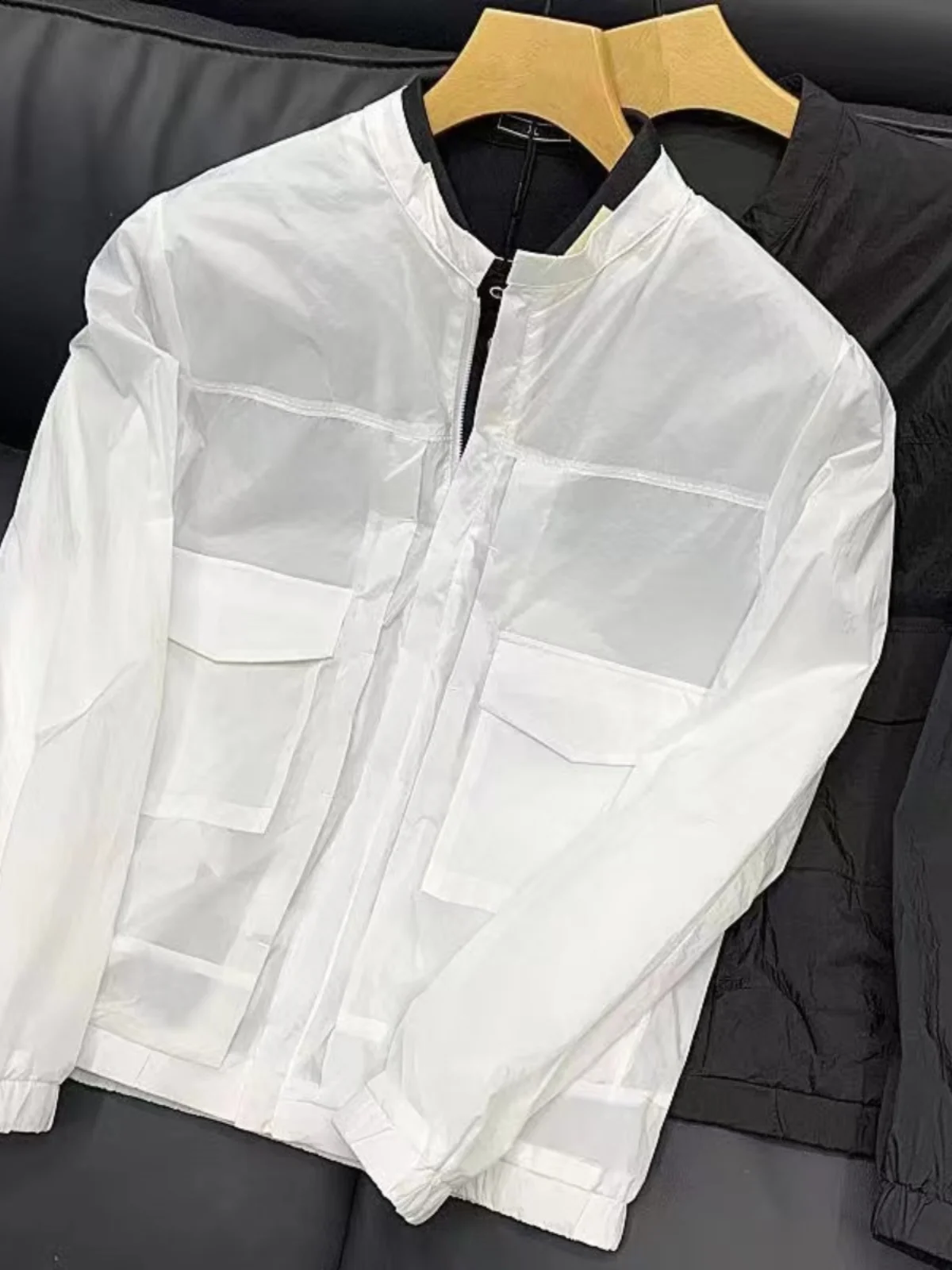 

Легкий или мужской солнцезащитный тюнер с модным воротником из полиэстера, длинная застежка-молния све, чистый цвет