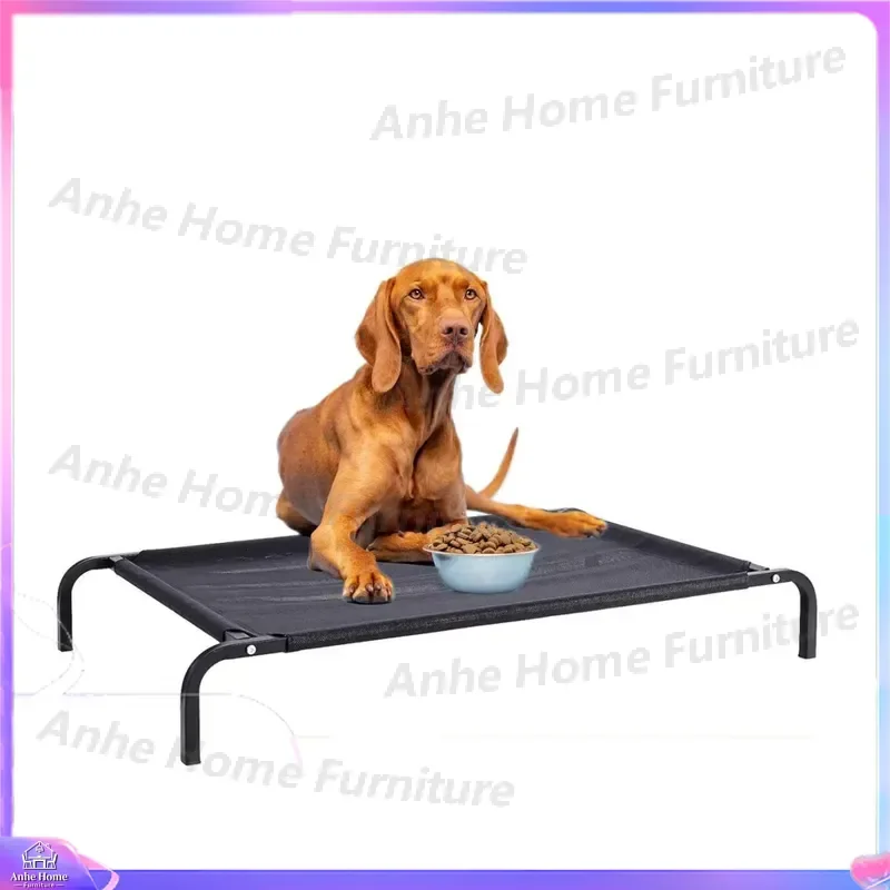 Large Elevated Dog Bed Breathable Teslin Mesh Pet Cot Heavy Duty Portable Raised Puppy Furniture Indoor Outdoor Sleeping