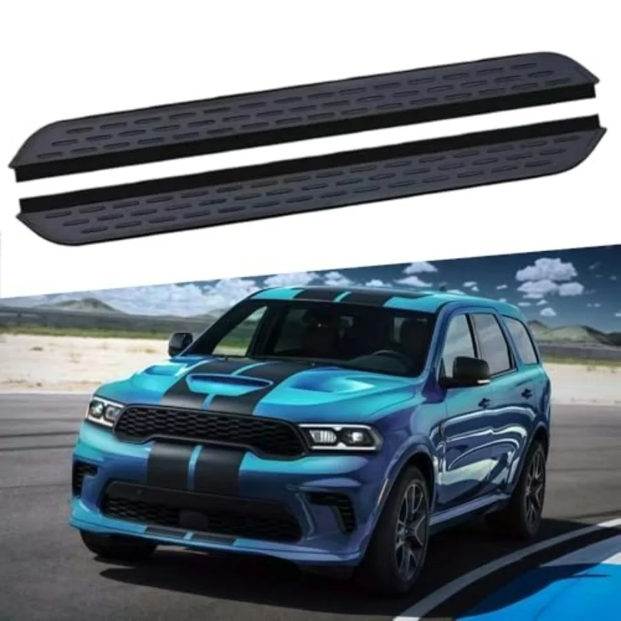 

2PCS Side Steps Running Boards Nerf Bars Side Pedal Protector for Dodge Durango 2011-2026 Black Durable Aluminum Alloy Easy Ins