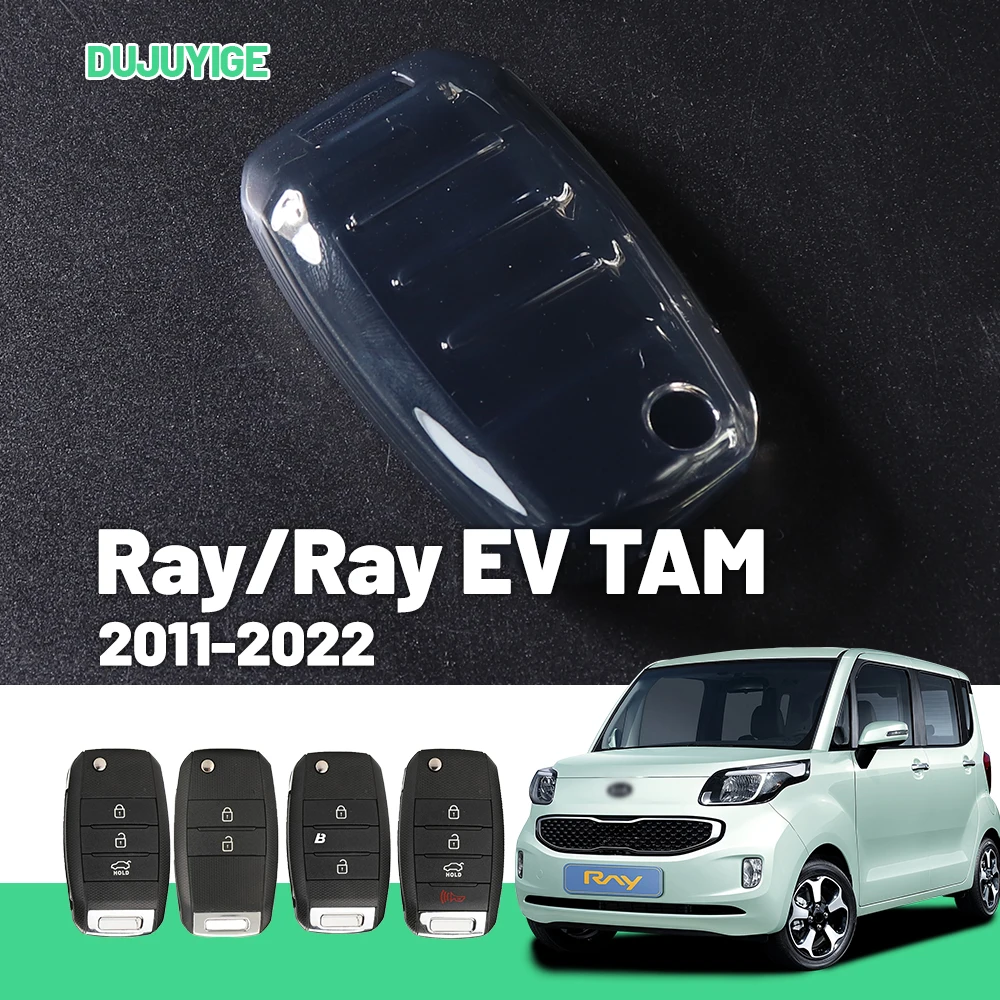 Clear TPU Car Key Case For Kia Ray/Ray EV TAM 2011-2022 Key Fob Cover Protector Shell Auto Accessories 2012 2013 2014 2015 2016