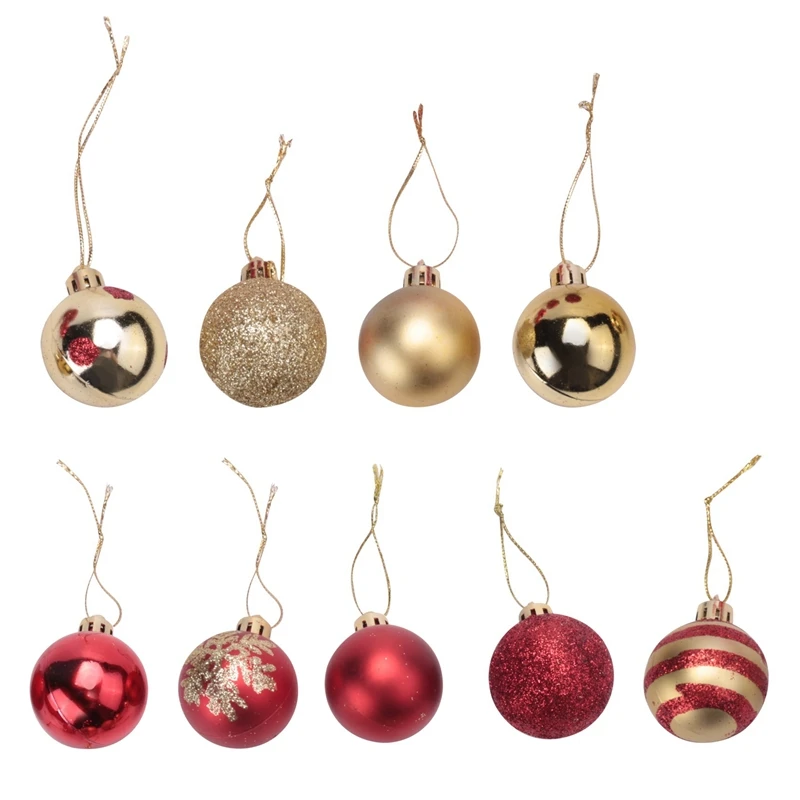 50Pcs Christmas Tree Decorations Balls Bauble Xmas Party Hanging Ball Ornaments Christmas for Home New Year Gift