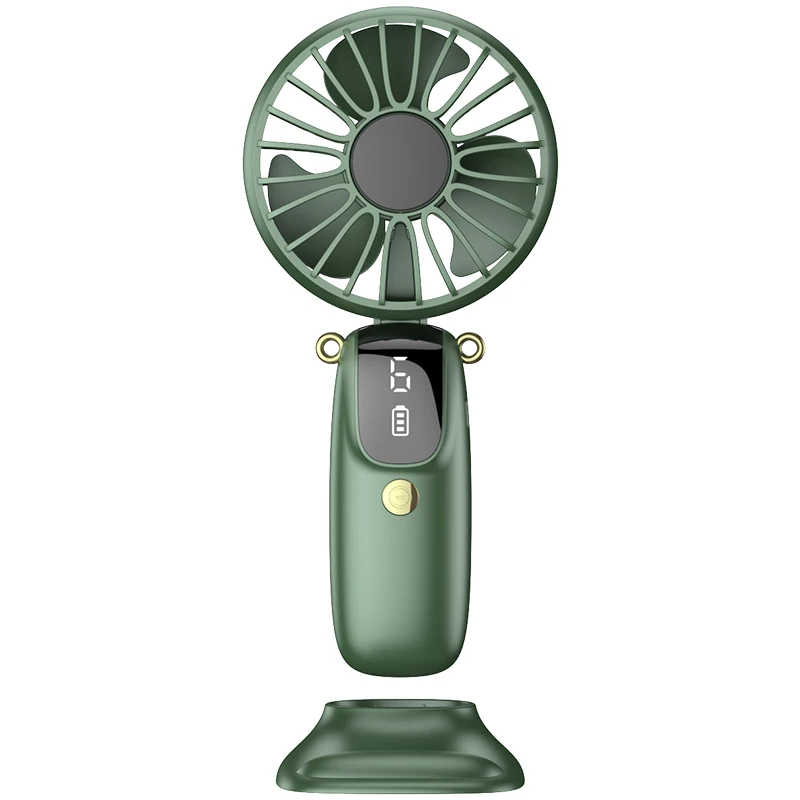 Новое поступление 2024, перезаряжаемый через USB портативный ручной вентилятор, установленный на столе с держателем для телефона, портативный мини-вентилятор, шейный вентилятор