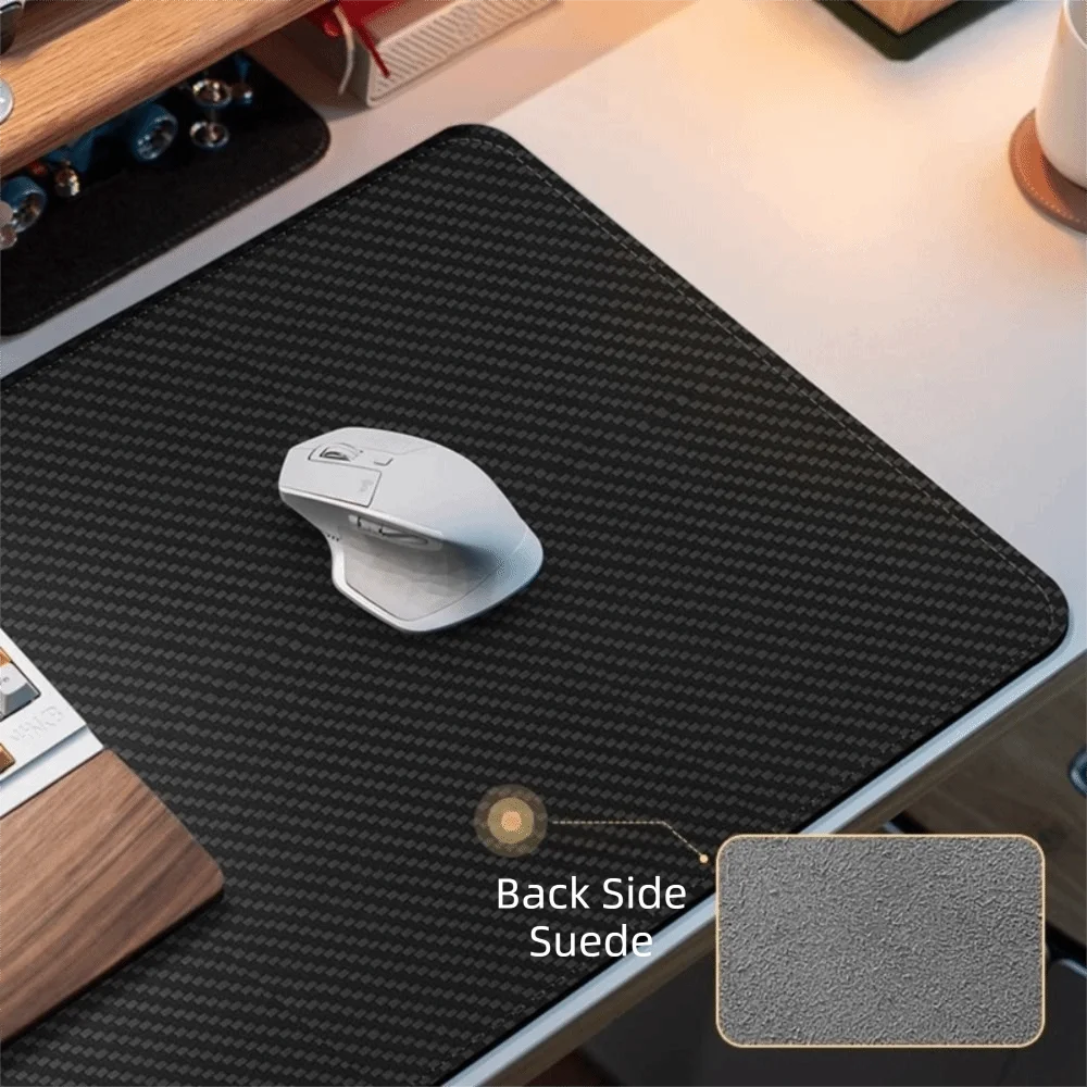 Waterproof Carbon Fiber Mouse Pad Non-slip Large Size Desk Mat PVC Gamer Accessories Computer Keyboard Pad for Home Office