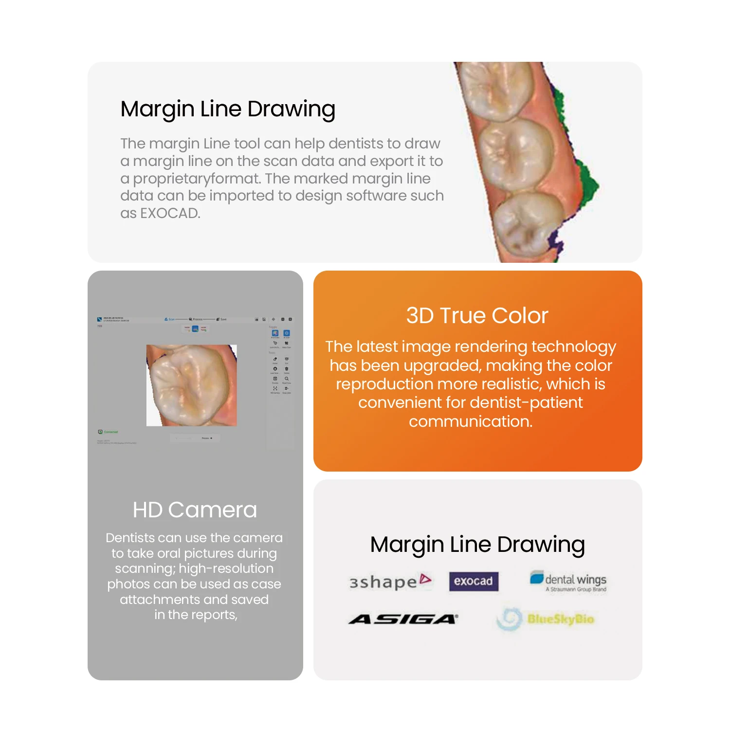 ماسح ضوئي ثلاثي الأبعاد داخل الفم لمختبر الأسنان 12 لغة مع برنامج المسح الضوئي CAMCAD الماسح الضوئي الرقمي عن طريق الفم المعتمد من CE ISO #4