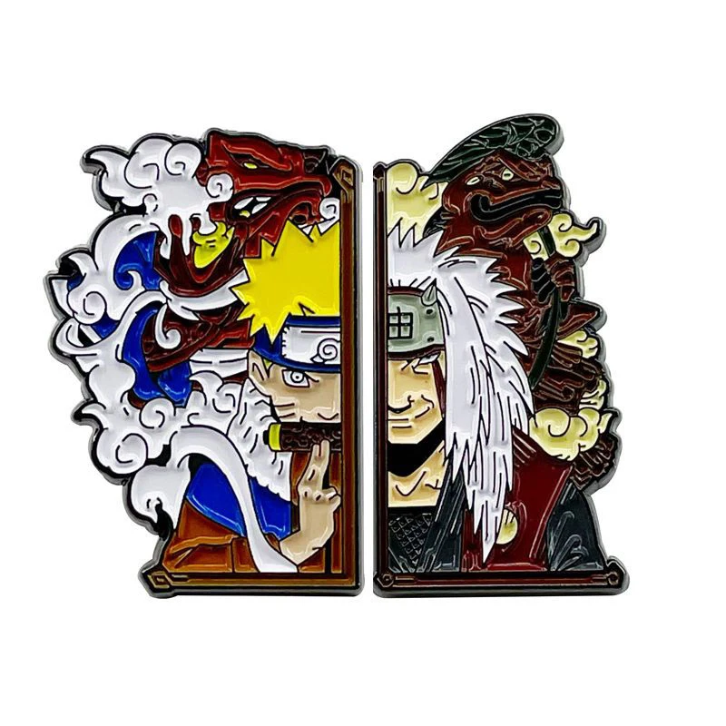 Naruto Uzumaki und Jiraiya Emaille-Pin Anime Naruto Metallbrosche Anstecknadel Rucksack Kleidungsdekoration Sammlerstücke für Fans – Detail 1