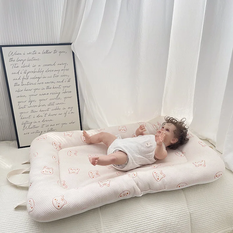 Корейский хлопковый матрас для новорожденных, детское постельное белье, бампер для кроватки с вышивкой медведя, портативный слойный чехол для люльки, новый