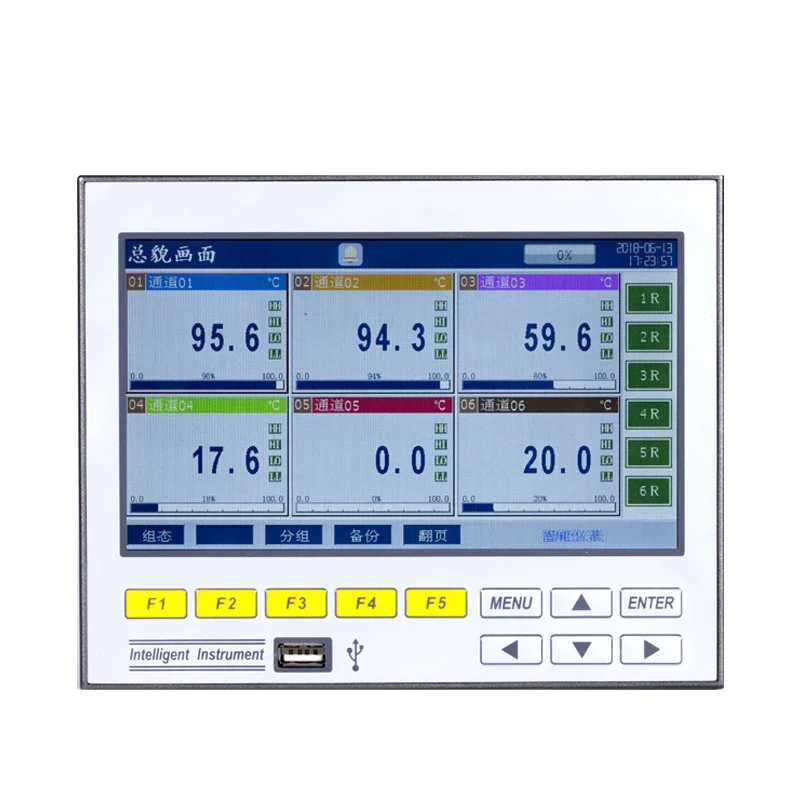 16 Channel Paperless Recorder Temperature Data Logger For Humidness Pressure Measurement