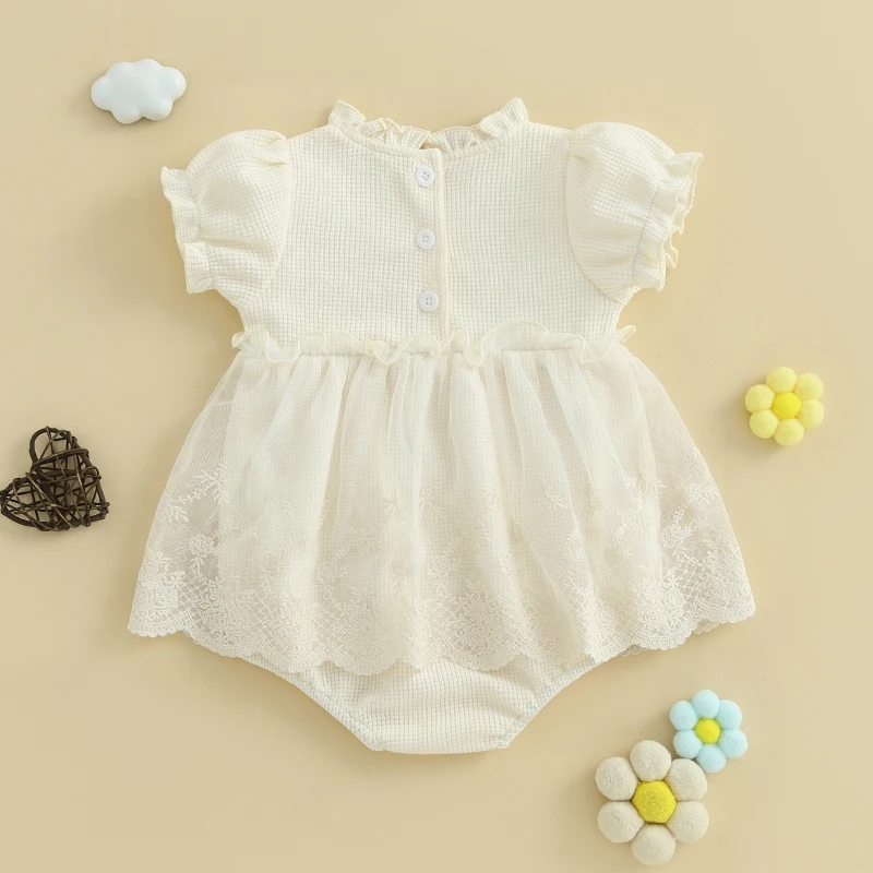 الوليد فتاة حللا الطفل رومبير فساتين الطفل 1 سنة عيد ميلاد التعميد الدانتيل الفتيات تول فستان أطفال الرضع ملابس الحفلات