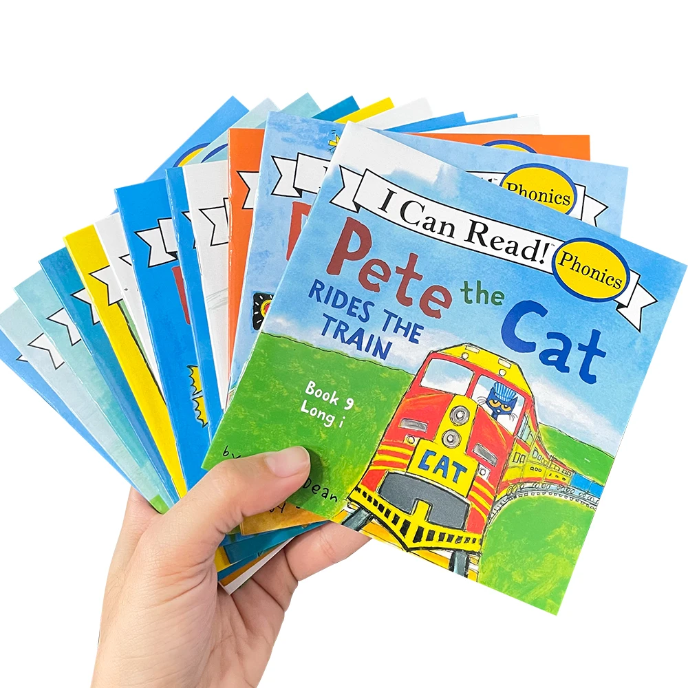 12 Books/Set I Can Read Pete The Cat Picture Books Children Baby Famous English Tales Child Book Set Baby Bedtime Pocket Book