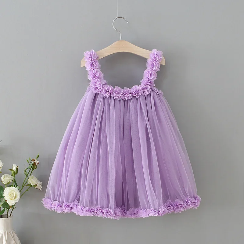 Girls Princes Lace Dresses Baby Kids Sling Wedding Party Ball Gown Costume For 1-6 Years