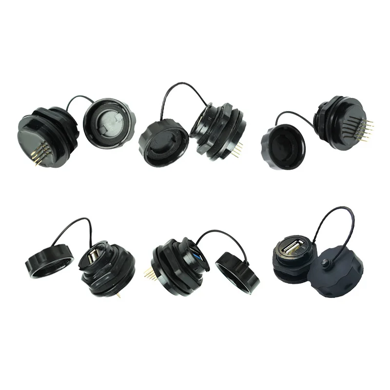 

ELEWIND Aviation plug socket waterproof data connector USB2.0-5 pin 3.0 industrial panel fixation